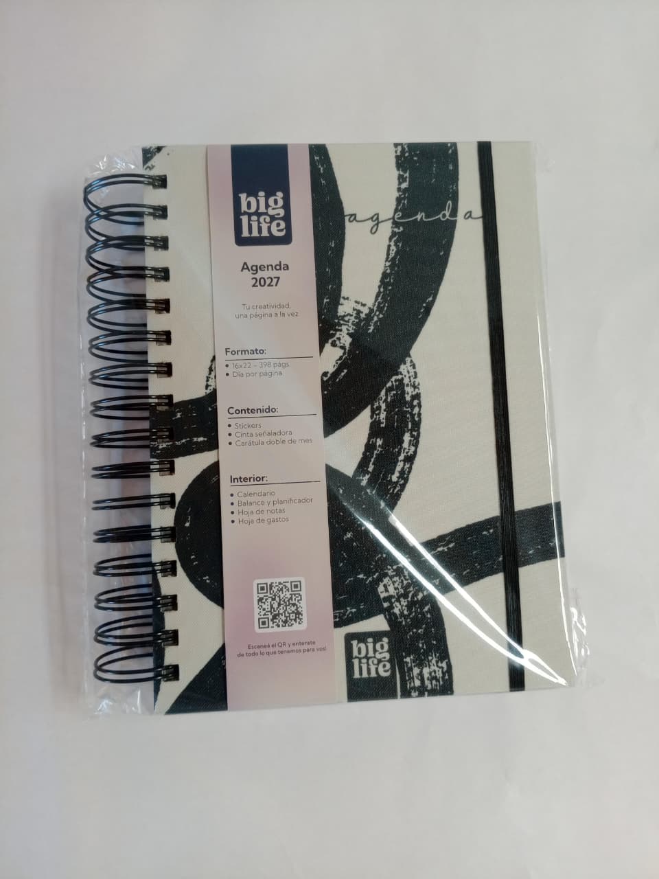 Agenda Expressive tapa de tela 398 hojas 16x22 PPR