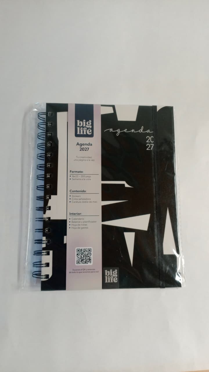 Agenda Monocromo Block tapa dura 200 hojas 16x22 PPR