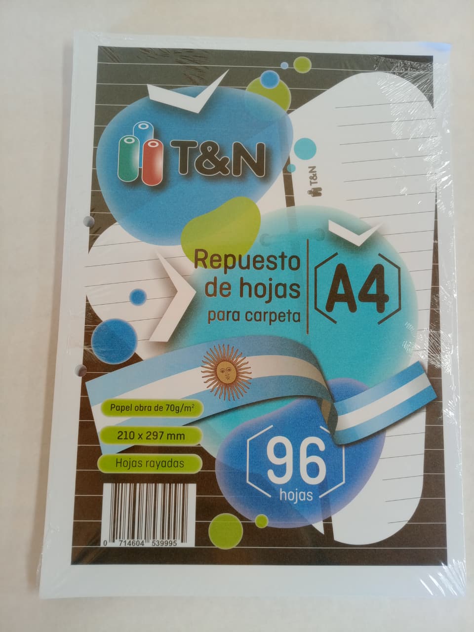 Repuesto de 96hojas rayadas A4 T&N