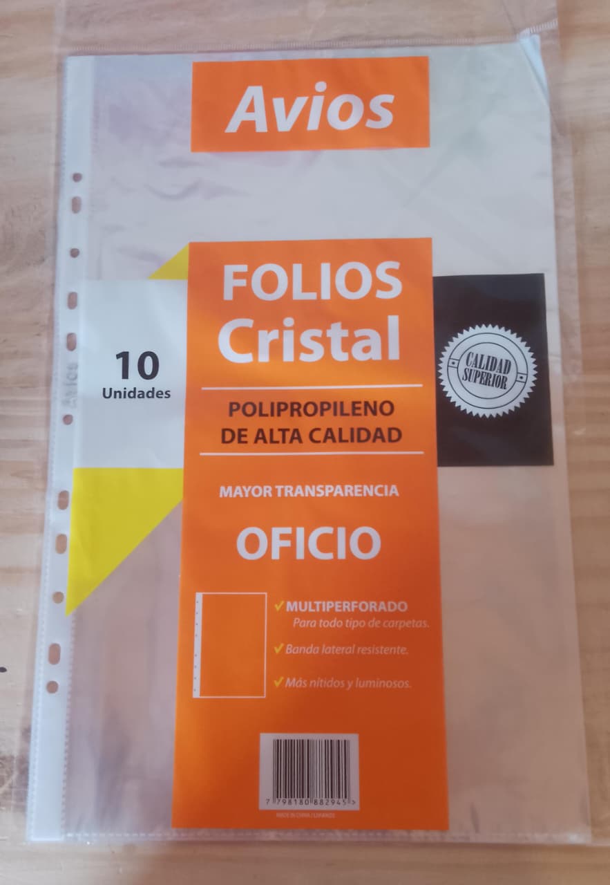 Folio Oficio x10 Cristal Avios