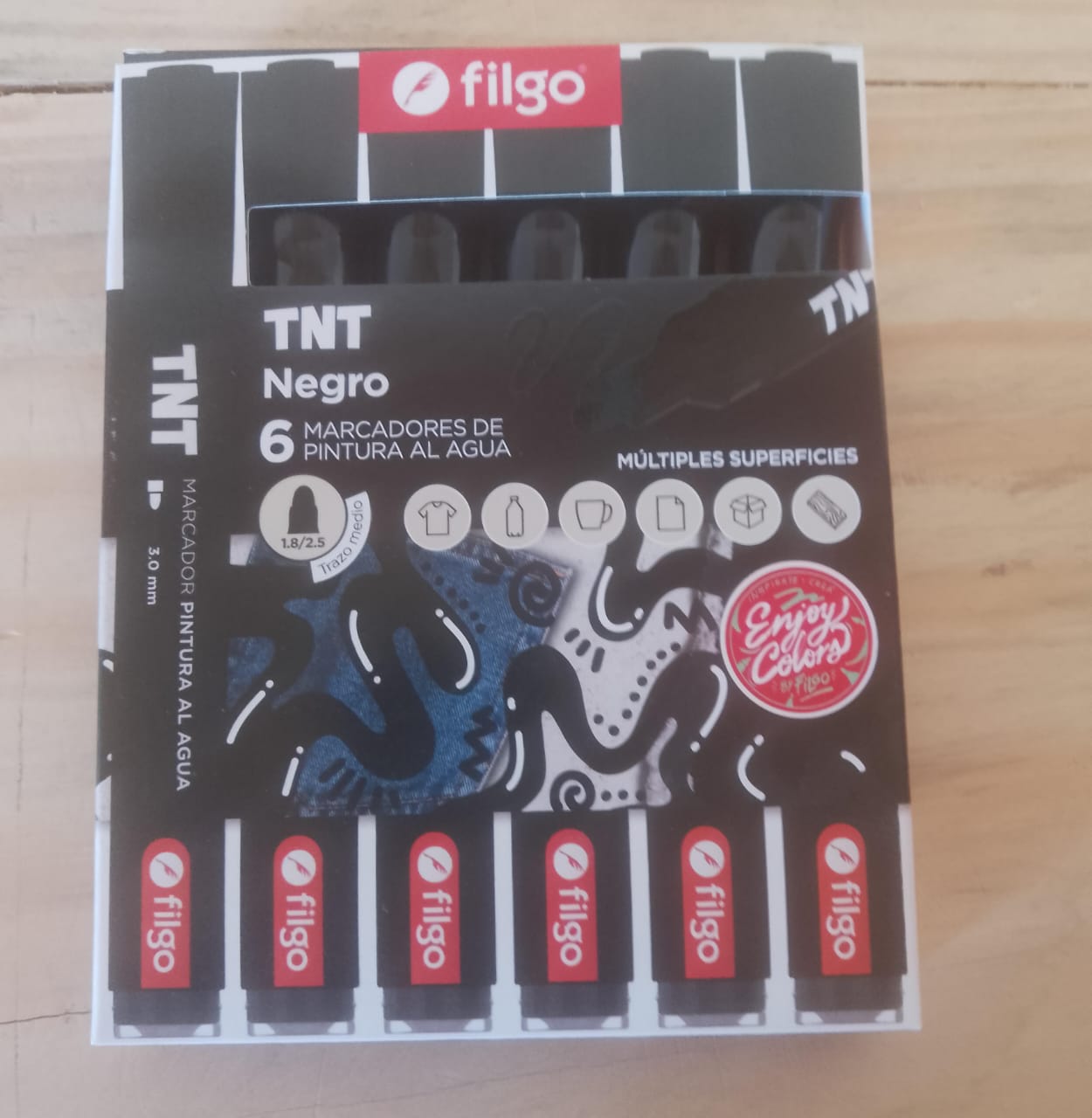 Marcadores de Pintura al Agua x6 Unid. - Negro