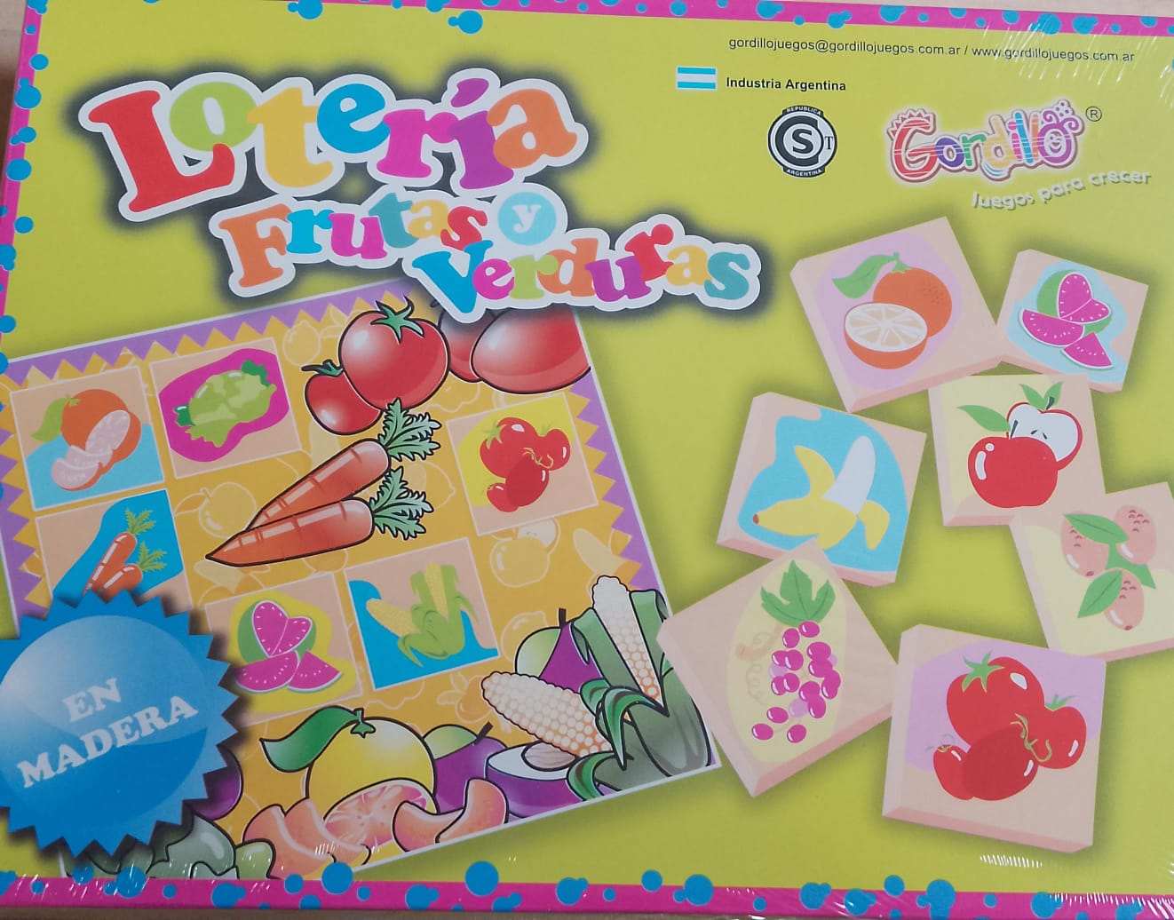 Loteria - Frutas y Verduras en Madera