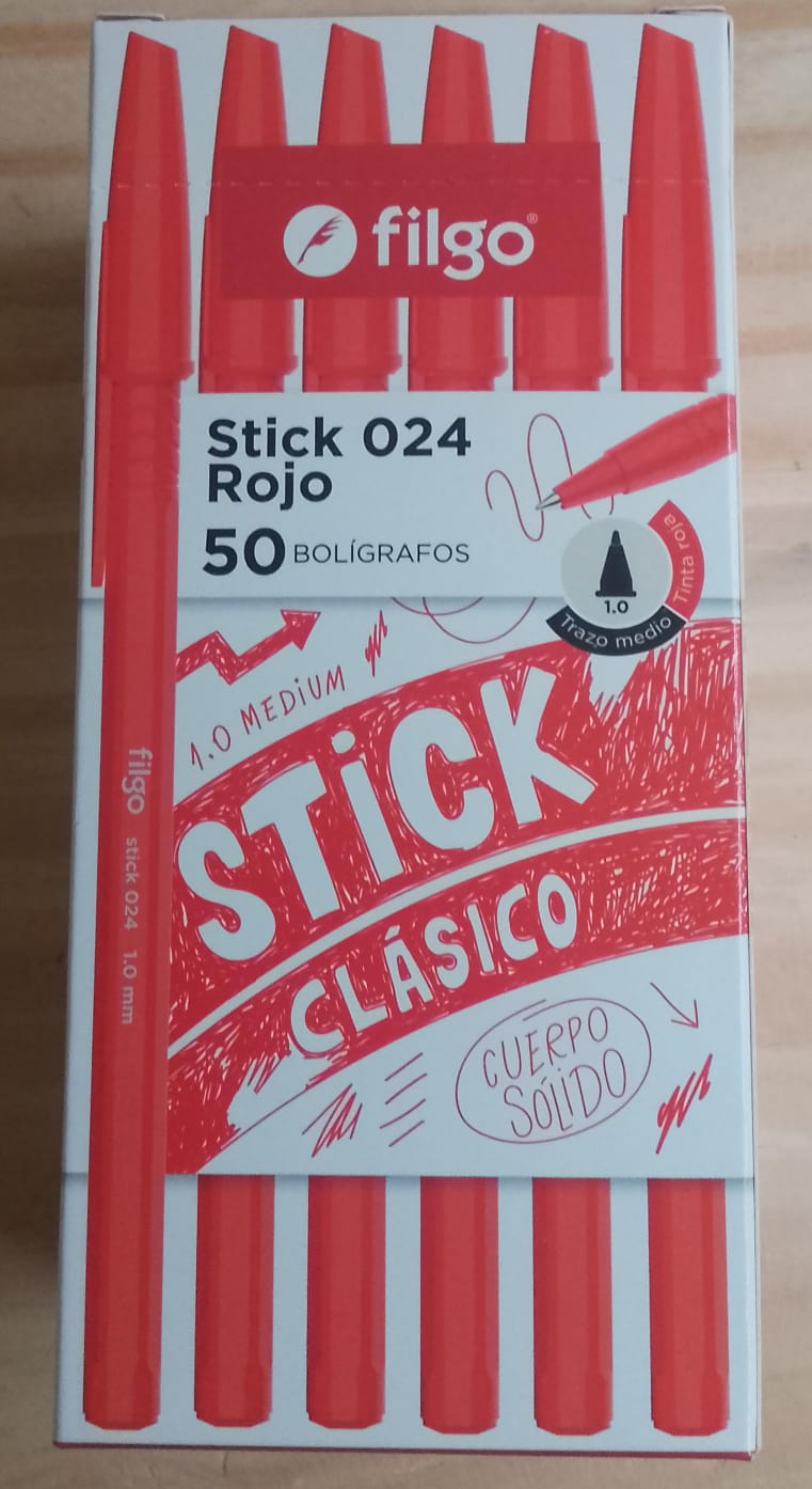 Boligrafo Filgo Stick 024 x50 Unid. - Roja
