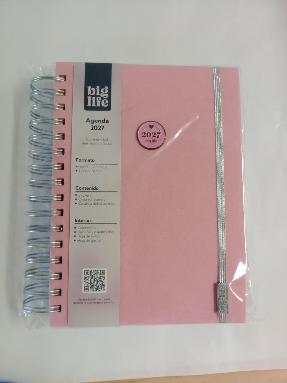 Agenda Pastel tapa de tela 398 hojas 16x22  PPR