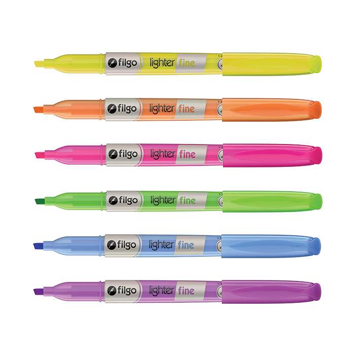 Resaltadores Finos Lighter x12 Unid FLUO - Celeste