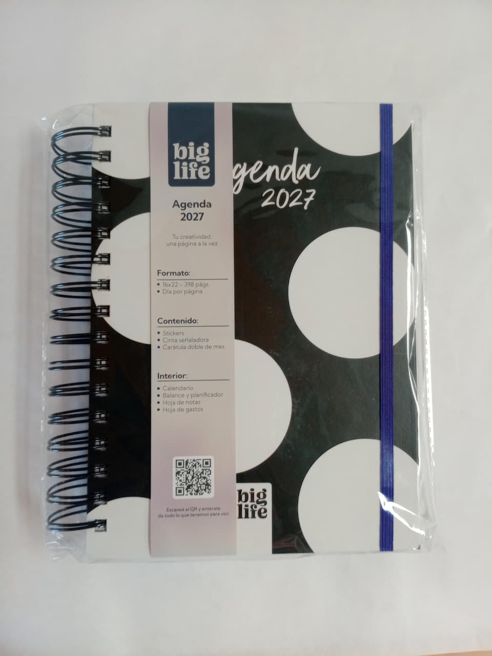 Agenda Monocromo Block tapa dura 398 hojas 16x22  PPR