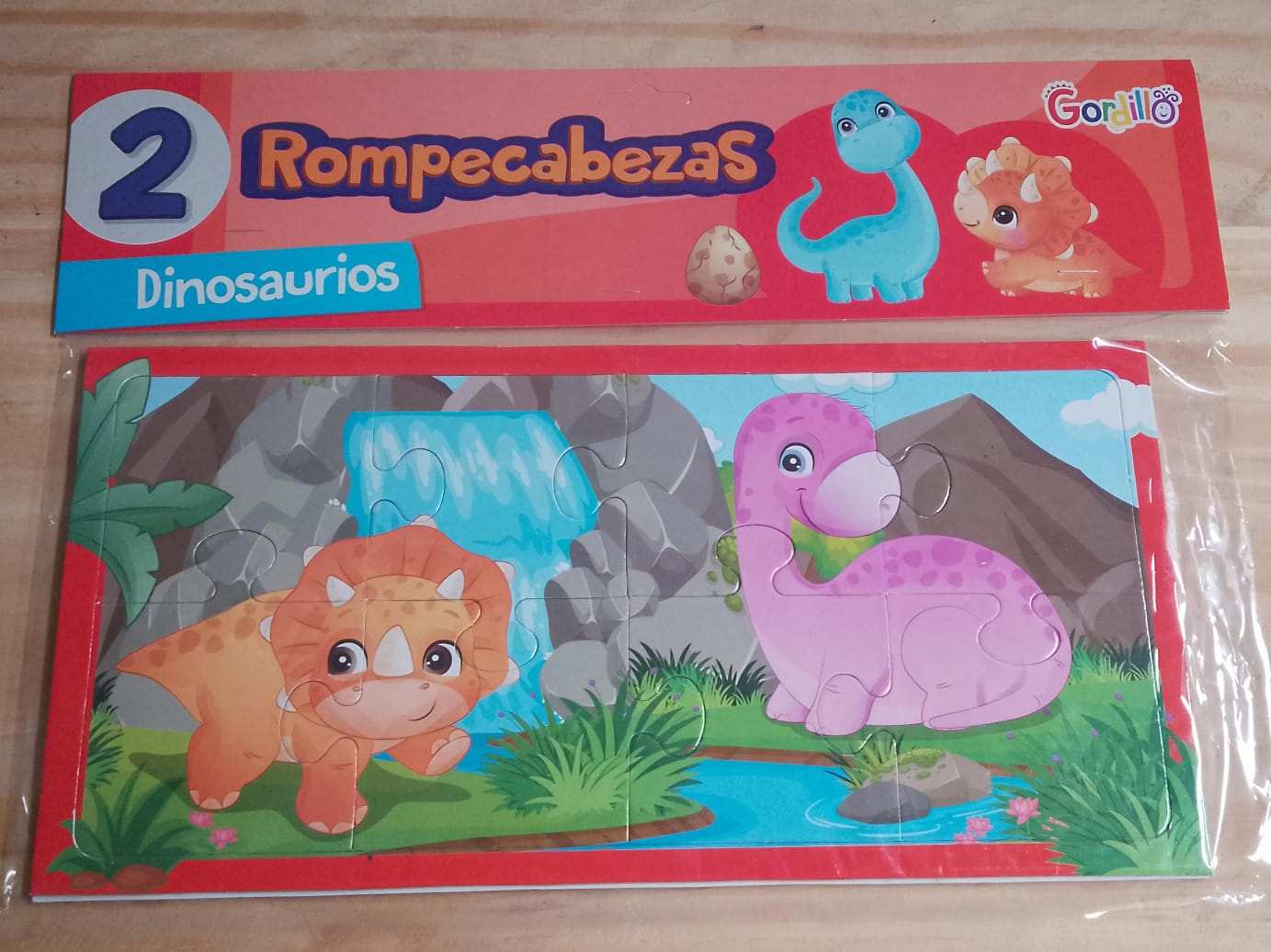 Rompecabeza 2 Unidades 32x16cm Gordillo - Dinosaurio