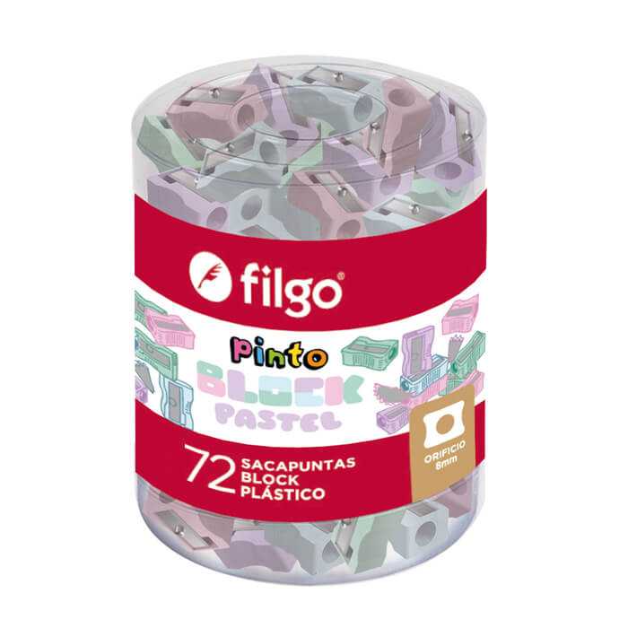 Sacapuntas Filgo Plastico Pastel x72 Unid.