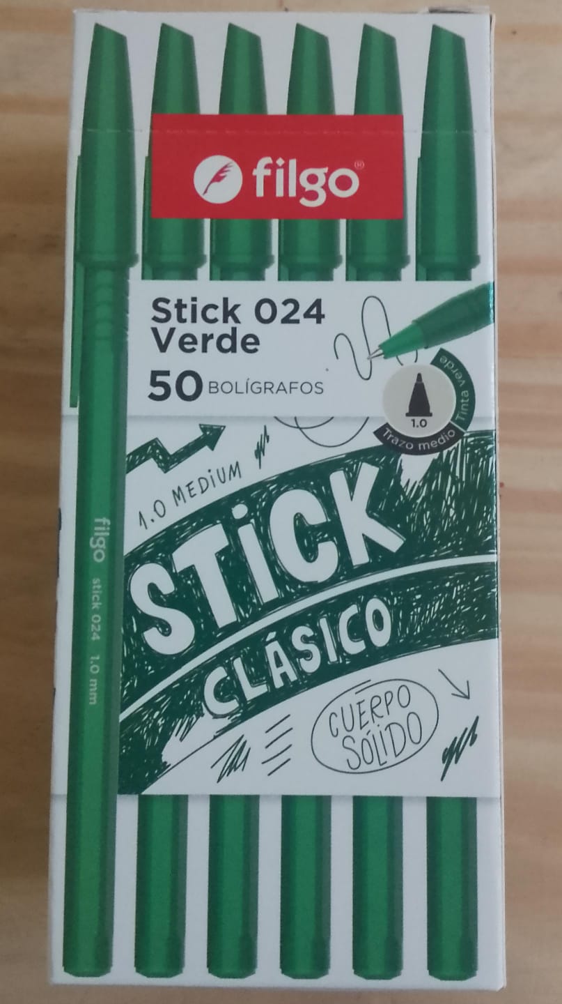 Boligrafo Filgo Stick 024 x50 Unid. - Verde