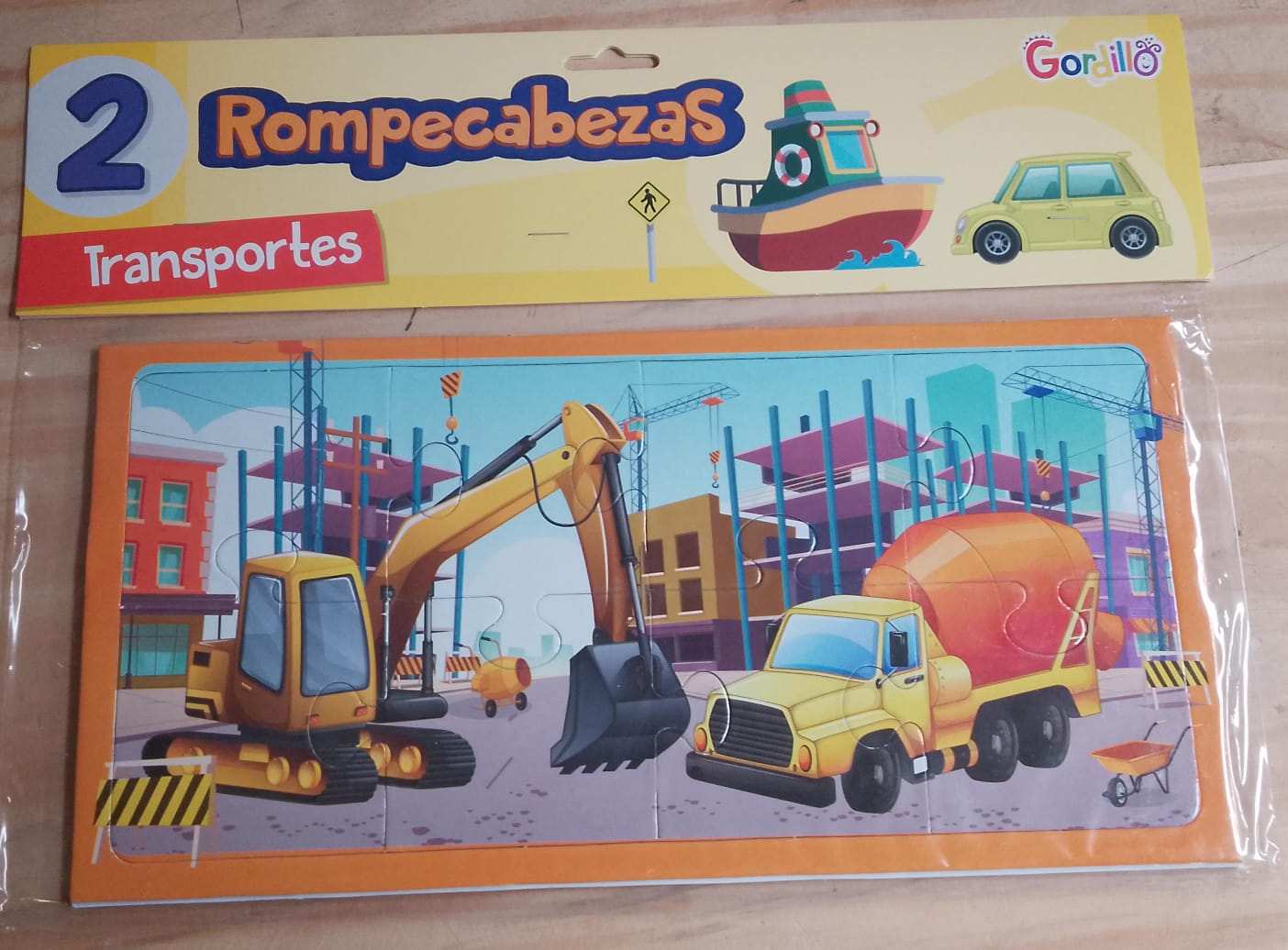 Rompecabeza 2 Unidades 32x16cm Gordillo - Transporte