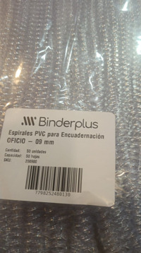 Espiral PVC Oficio 9mm x50 Unid.