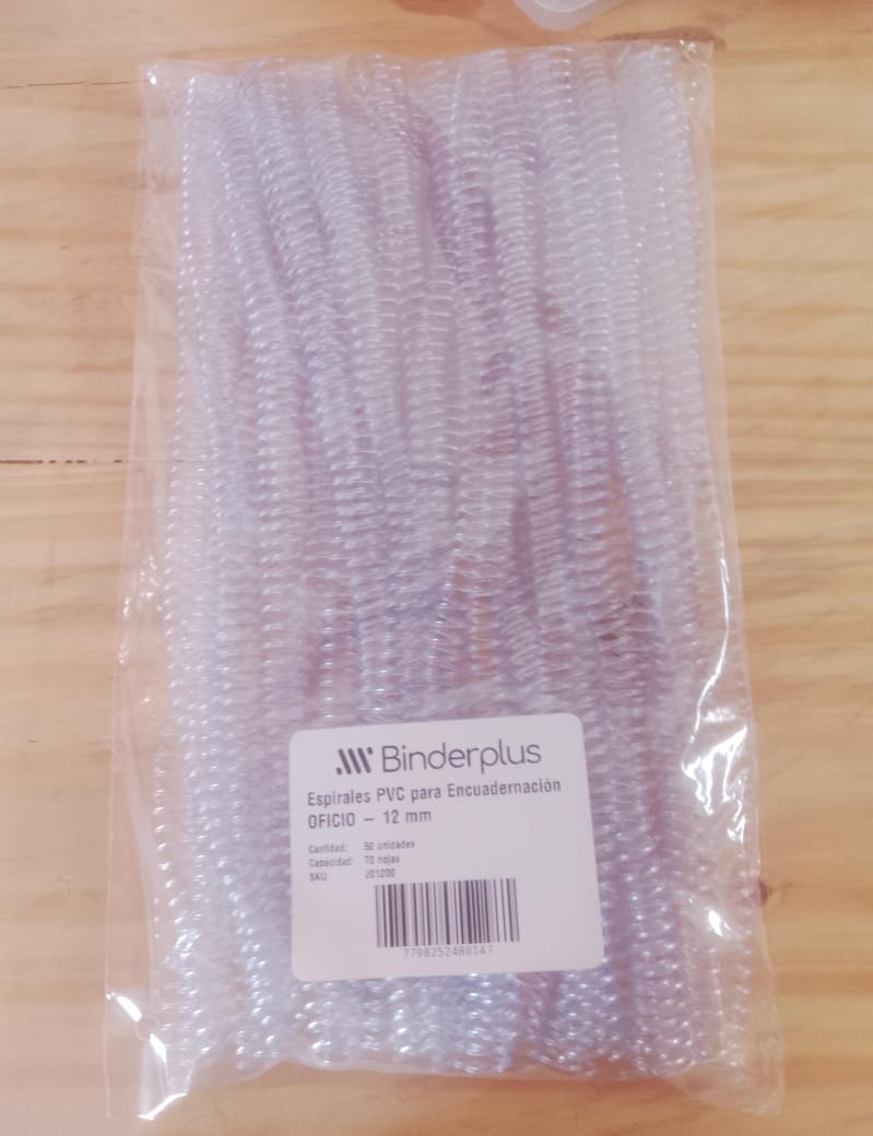 Espiral PVC Oficio - 12mm x50 Unid.