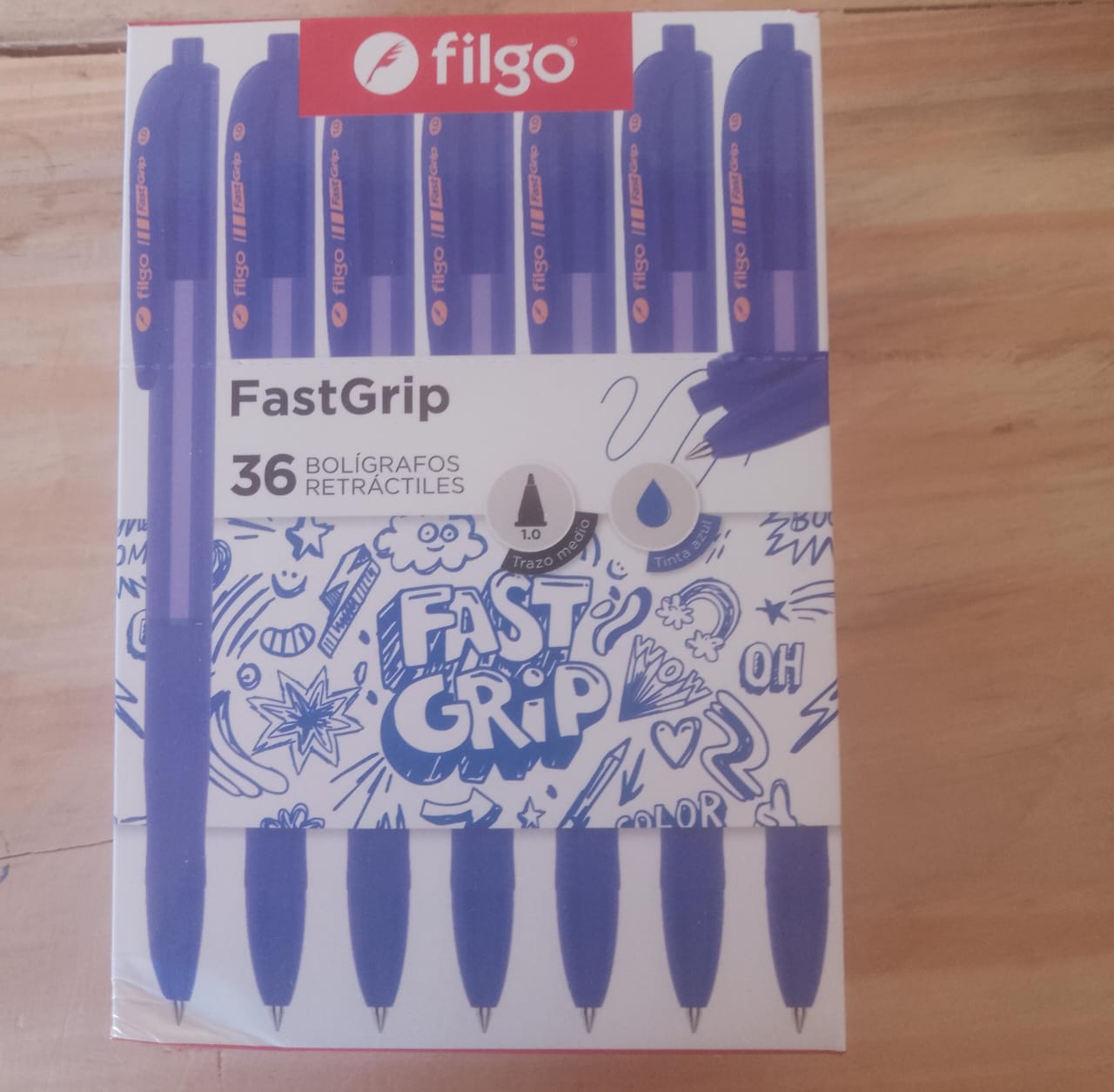 Boligrafo FastGrip Rectractil x36 Unid. - Azul